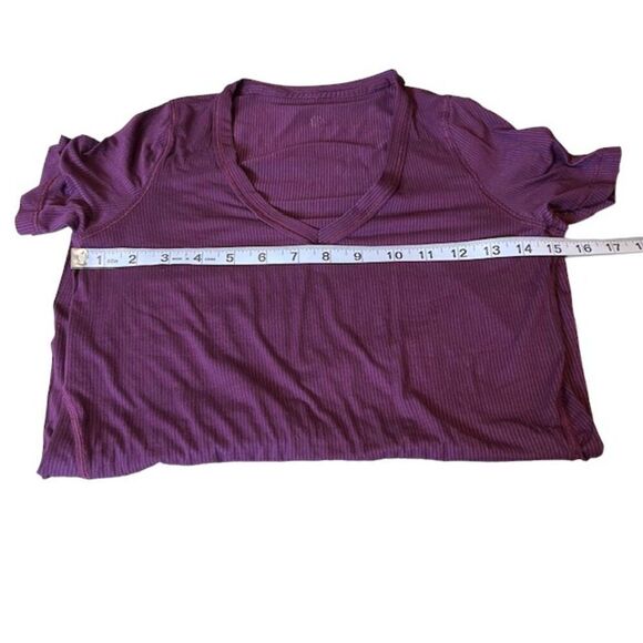 Lululemon Karmady Short Sleeve Tonka Stripe Burnout Plum S - Picture 7 of 9